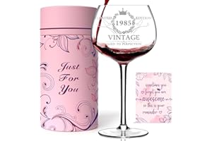 VOMEP 40TH Birthday Gifts for Her, Vintage 1985 40th Wine Glass, 40 Year Old Birthday Decorations for Women, Funny 40 Bday Gifts Idea for Women, Friends, Daughter, Sister Mom - Turning 40 Present