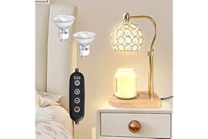 FineFizz Candle Warmer Lamp, Adjustable Electric Candle Lamp with Dimmer & Timer, Wax Melt Warmer with 2 Bulbs, Candle Melting Lamp for Various Candles