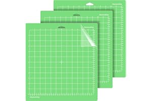 YADODO 3 Pack 12x12 Standard Grip Mats for Cricut Maker/Explore Air 2/Explore 3 Cutting Mat for Cricut Maker 3 Green Cricket Adhesive Vinyl Sticky 3 Pack Cutting Mats for Cricut Accessories Replacement
