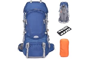 Outplea Mochila de Senderismo 60L Ligera Impermeable, Mochila de Montaña y Trekking Hombre Mujer con cubierta de lluvia, Mochilas de Viaje Grandes Hombre Mujer para Escalada Acampar Turismo