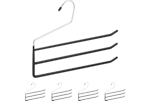 Relaxdays byxhängare 5-pack, metall, 3 hängstänger, halkfria