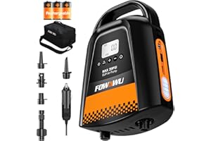 FOWAWU Gonfleur Electrique Paddle 20PSI, Pompe Paddle Electrique, Gonfler et Dégonfler Système à Deux Vitesses 12V CC, Arrêt Automatique pour Kayak, tentes, Bateaux