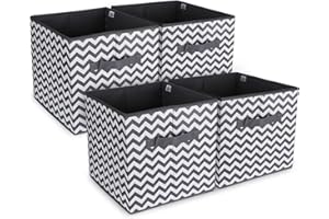 ilauke 4 Stück Aufbewahrungswürfel Faltbar Aufbewahrungsboxen aus Stoff, Vlies,Schubladen mit Griff für Wäsche,Kleidung,30 x 30 x 30cm Organizer Kisten passend für Kallax Regal