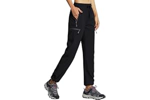 Libin Pantalon de Randonnée pour Femmes Léger Séchage Rapide Été Cargo Imperméable Montagne Pantalon Travail Extensible avec Poche Zippée