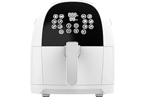 THE FUNKY APPLIANCE COMPANY FUNKY Air Fryer, 1700W, 5.5L basket, 12 preset programmes and sensor touch control panel, 60 minute timer, 80 to 200 degrees - White