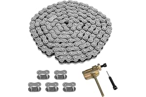 Belleone #35 Rollenkette, 1,5 m, 35 Kette mit 5 Master-Gliedern, Kettenbrecher, Karbonstahlkette für Mini-Bike, Go-Kart, Motorrad, Roller, Fahrrad, Heim- und Industriemaschinen - 160 Glieder