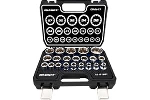 HASKYY Profesionales Juego de Llaves de Vaso multidiente I 21 Piezas Kit de Herramientas I 6 vasos Kant XZN Torx I Juego de vasos Sistema