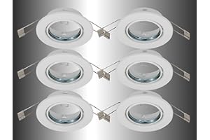 ‎TRANGO Trango 6er Set Einbaustrahler 6729-066AK in Rund weiß matt Einbauleuchte, Deckenstrahler, Badleuchte, Strahler incl. 6x GU10 Fassung geeignet für LED & Halogen (ohne Leuchtmittel)