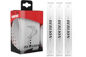 BERLION – Pack 3 Unidades Protector Pala de Padel – Padel Accesorios – Cinta o Adhesivo Ancho para Bordes - Funda Pala Padel Marco – Protector Raqueta Padel Blanco y Negro (Blanco)
