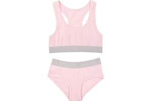 undercover lingerie Braguitas de algodón para niños con Cuello Alto y Braguitas Cortas Conjunto Corto Bralette de Inicio