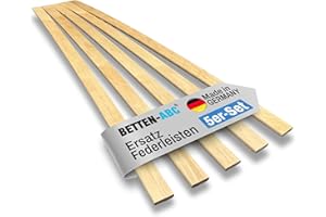 ‎BETTEN-ABC Betten-ABC Ersatz Federholzleisten aus Schichtholz im 5er Set passend für viele gängige Lattenroste (Länge: Für 90 cm (880 mm); Breite/Farbe: 34 mm/Natur)