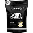 NAKPRO Platinum Whey Protein Isolate 2kg Banana | 28g Protein, 6.4g BCAA | Trustified Certified 100% Authentic Supplement Powder & No Adulteration | Low Carbs, Fast Absorbing Whey Protein Powder