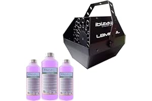 Machine à bulles Noir grand débit IBIZA LIGHT LBM-10 pour mariages, soirées, Dj, avec 3L de liquide