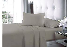 LIZZIE JACOBS New Flat Sheets Easy Care Soft Cotton Rich Wrinkle Shrinkage and Fade Resistant Fabric Polycotton Flat Bed Sheets (Silver, Super King)