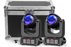WZYBUTA Lot de 2 Lyre LED 150W Projecteurs dmx512 avec 1 Flight Case Flycase étui de Transport