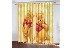 Fgolphd Winnie The Pooh Lot de 2 rideaux occultants à œillets pour chambre d'enfant (12,150 x 166 (l x h) cm)