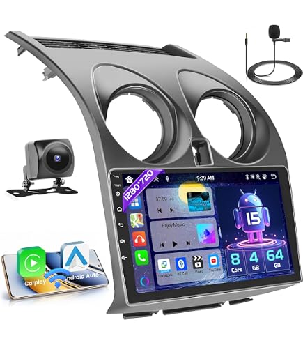 YUNTX Autoradio 9 Pollici Per Nissan Qashqai J10 (2008-2014) - Android 14, CarPlay, GPS, DSP