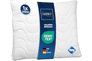 ‎LILENO HOME LILENO HOME Kopfkissen 80x80 - Kissen 80x80 für einen erholsamen Schlaf - Bettkissen 80x80 Kochfest bis 95°C u. mit antibakterieller Ausrüstung - Allergiker Kissen als Pillow