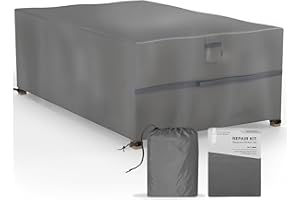 SANZARO Abdeckung Gartenmöbel Winterfest - 600D Oxford mit RipStop-Technologie, Schwerlast 320g, Reißfest & UV-Beständig, Schutzhülle für Gartentisch Sitzgruppe Balkonmöbel - 213x132x70cm