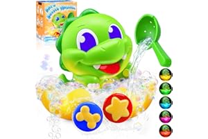 KIDLUNA Giochi Bagnetto Neonato 1-5 Anni, Dinosauro Generatore di Bolle di Sapone con Colori di Luce, Giocattoli Vasca da Bagno per 6-12 Mesi Bambini, Giochi Piscina Compleanno Natale Regali 1 2 3 4 5 Anni