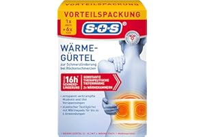 ‎SOS SOS Wärme-Gürtel (1x Wärme-Gürtel + 6 Pads) Rückenwärmer zur Schmerzlinderung bei Rückenschmerzen - wärmender Hüftgürtel für verkrampfte Muskeln & Verspannungen