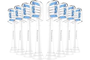 Trustnice Wymienne szczoteczki do zębów Philips Sonicare końcówki do szczoteczek elektrycznych, końcówki do szczoteczek pasują do Sonicare, 8 sztuk, Białe