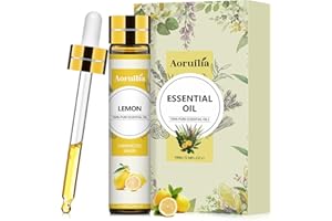 Aoruilia 10ml Lemon Essential Oil, 100% Pure Premium Grade Lemon Oils for Diffuser, Home Cleaning, Aromatherapy, Diffuser, Spa, Yoga, Candle Making