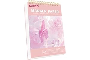 DagouColor Marker Papier für Alkoholmarker, A4, 1 Pack, 100 Blätter (200 Seiten) Anti-Penetration Zeichenbuch, Doppelseitiges Säurefreies Spiral-gebundenes Skizzenbuch für Künstler Kinder Erwachsene