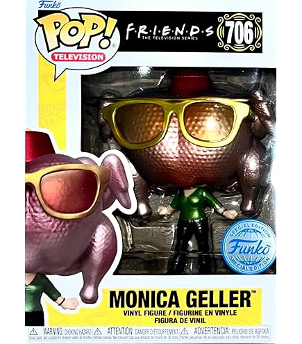 Funko Pop! & Tee: Friends - Monica With Turkey With Turkey - Small - (S) - T -Shirt - Vêtements Avec Une Figurine En Vinyle à Collectionner - Idée De Cadeau - Jouets