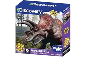 PRIME3D PRIME 3D | Discovery - Triceratops | 3D Lenticular Jigsaw Puzzle | 46cm x 31cm - 150 pcs | Games & Puzzles | Ages 5+