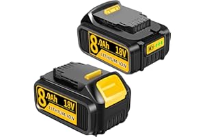 TERARRELL 2 Pack 8.0Ah Replacement for Dewalt 18V Battery Compatible with Dewalt Battery 18V DCB184 DCB200 DCB200-2 DCB201 DCB201-2 with LED Indicator