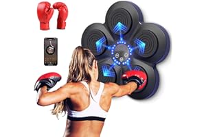 Máquina de Boxeo Musical, Boxeo Pared Musical con Guantes de Boxeo, 9 Niveles de Velocidad y Múltiples Modos de Golpeo, Montaje en Pared, Equipo de Box para Adultos y Niños, Alivio del Estrés GAGAFEEL