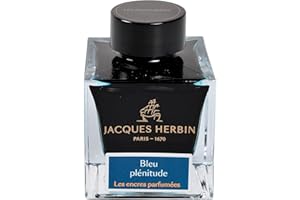 J. HERBIN Jacques Herbin 14716JT - Flacon d'encre parfumée 50 ml pour stylo-plumes et stylos roller, Bleu Plénitude Fabriqué en France