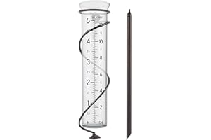 LA CROSSE TECHNOLOGY La Crosse 704-08967-INT 5 inch Capacity Glass Spiral Rain Gauge, Brown
