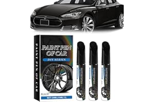 CELIODD 3 pennarelli a vernice per cerchioni neri da 30 ml, colore nero, per riparazione dei cerchioni, per la rimozione di graffi, cerchioni e pneumatici di auto e moto