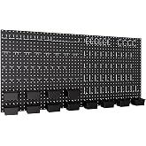 INCLY 158 Pieces Metal Pegboard Wall Organizers, 48" x 24" Black Pegboard Panels, Tool Organizer Kit with Hooks and Accessory