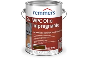 Remmers Olio di impregnazione WPC marrone, 2,5 litri, olio a base di solvente per WPC all'interno e all'esterno, per terrazze, recinzioni o mobili da giardino di WPC, Resysta e bambù
