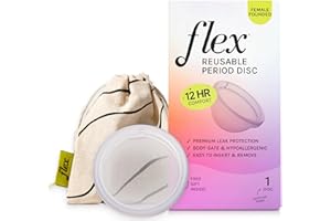 Wiederverwendbare Flex-Disc | wiederverwendbare Menstruationsscheibe | Tampon-Alternative | Fassungsvermögen von 6 Super-Tampons | Inklusive Tragetasche und 2 kostenlosen Einweg-Discs