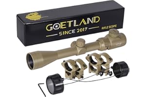 Goetland 3-9x40 EG Ottica per Carabina Aria Compressa Cannocchiale da Puntamento Pistola Rangerfinding Verde Punto Rosso Reticolo Illuminato SFP con Anelli di Montaggio