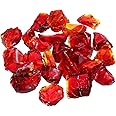 sourcing map Fire Glass for Fire Pit,2-3cm(1/9") High Luster Reflective Glass Rocks for Natural or Propane Fireplace, Safe for Outdoors and Indoors Fire pit Glass, Red