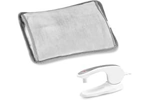 LUXTROUS Rechargeable Electric Hot Water Bottle: Fast Heating Pad for Pain Relief, Portable, Hand Warmer with Long-Lasting Warmth, Electric Hand Warmer (Grey)