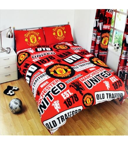Character World Manchester United FC Official Single Duvet Cover Set, Map Design | Black And Grey Reversible 2 Sided Football Bedding Cover Including Matching Pillow Case - View #6