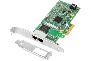Euqvos PCIe Ethernet Network Card for Intel I350-T2 I350AM2 Chipset PCIe 2.1 x4 1Gb Dual Port RJ45 LAN Card Support Windows Server/Windows/Linux/VMware/ESX