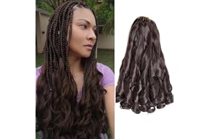 Locescsoc 18 Inch French Curls Braiding Hair 8 Packs Spanish Curly Braids Pre Stretched Loose Wave Soft Synthetic French Curl