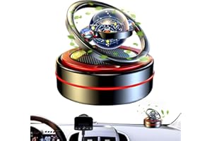 URITIS Auto-Diffusor zur Luftreinigung, Auto-Parfüm, solarrotierende Auto-Aromatherapie-Ornamente, hochwertige Auto-Innendekoration, langanhaltender leichter Duft，Doppelringaufhängung aus Aluminiumlegierung