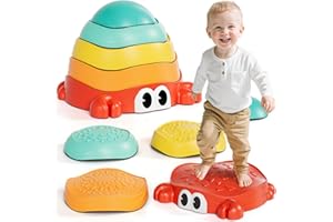 Lehoo Castle Pierres d'Équilibre pour Enfants, Durables Antidérapantes Favorisant l'Équilibre et Les Compétences Motrices chez Les Enfants