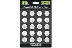 CR2032 Batteries 3V Lithium 20 Pack, POWEROWL High Capacity 2032 DL2032 ECR2032 CR 2032 Lithium Button Cell Battery