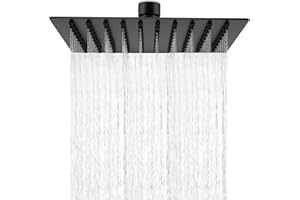 HAUSPROFI Soffione Doccia a Pioggia - Spruzzino Doccia in 304 Acciaio Inossidabile con Ugelli Autopulenti - Docce Fisse Anticalcare Alta Pressione - Doccia Soffione Girevole (20CM, Quadrato)