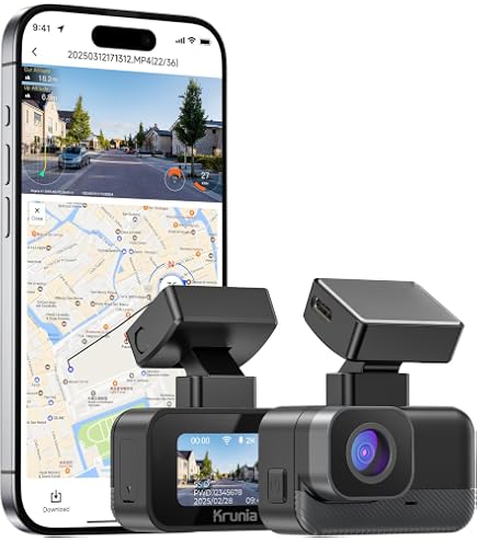 Dash Cam VUIUYOIES U9 HD Con Staffa Girevole 360° - Sensore G, Registrazione In Loop, ADAS, Corpo In Metallo, Registratore Auto Con USB, ABS