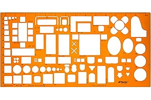 ‎LENIAR Architektur Schablone 1:50 - Architekten Schablone - Möbel Zeichenschablone Innenarchitektur - Technische Zeichenschablone - Architektur Schablonen für Technisches Zeichnen - 1:50 Maßstab